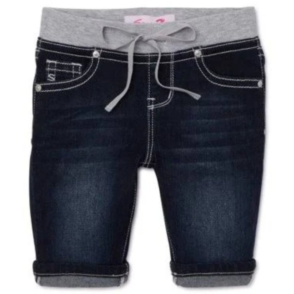 Seven7 Girls Knit Waist Denim Bermuda Shorts, Sz10